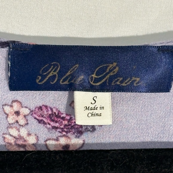 Blue Rain Flower Top Blouse - Picture 2 of 3